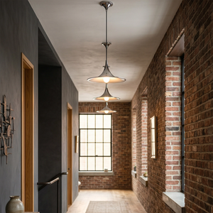 Sami Trumpet Pendant Light - Industrial Brick Wall Multi-Fixture Hallway Corridor | HoaiLamp