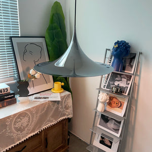 Sami Trumpet Pendant Light - Retro Silver Chrome Creative Desktop Studio | HoaiLamp