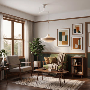 Saturno Tiered Ring Pendant Light - Coffee Table Living Room Scene | HoaiLamp