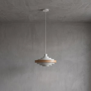 Saturno Tiered Ring Pendant Light - Concrete Wall Setting Option 2 | HoaiLamp