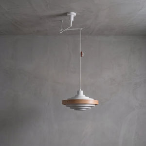 Saturno Tiered Ring Pendant Light - Concrete Wall Setting Option 1 | HoaiLamp