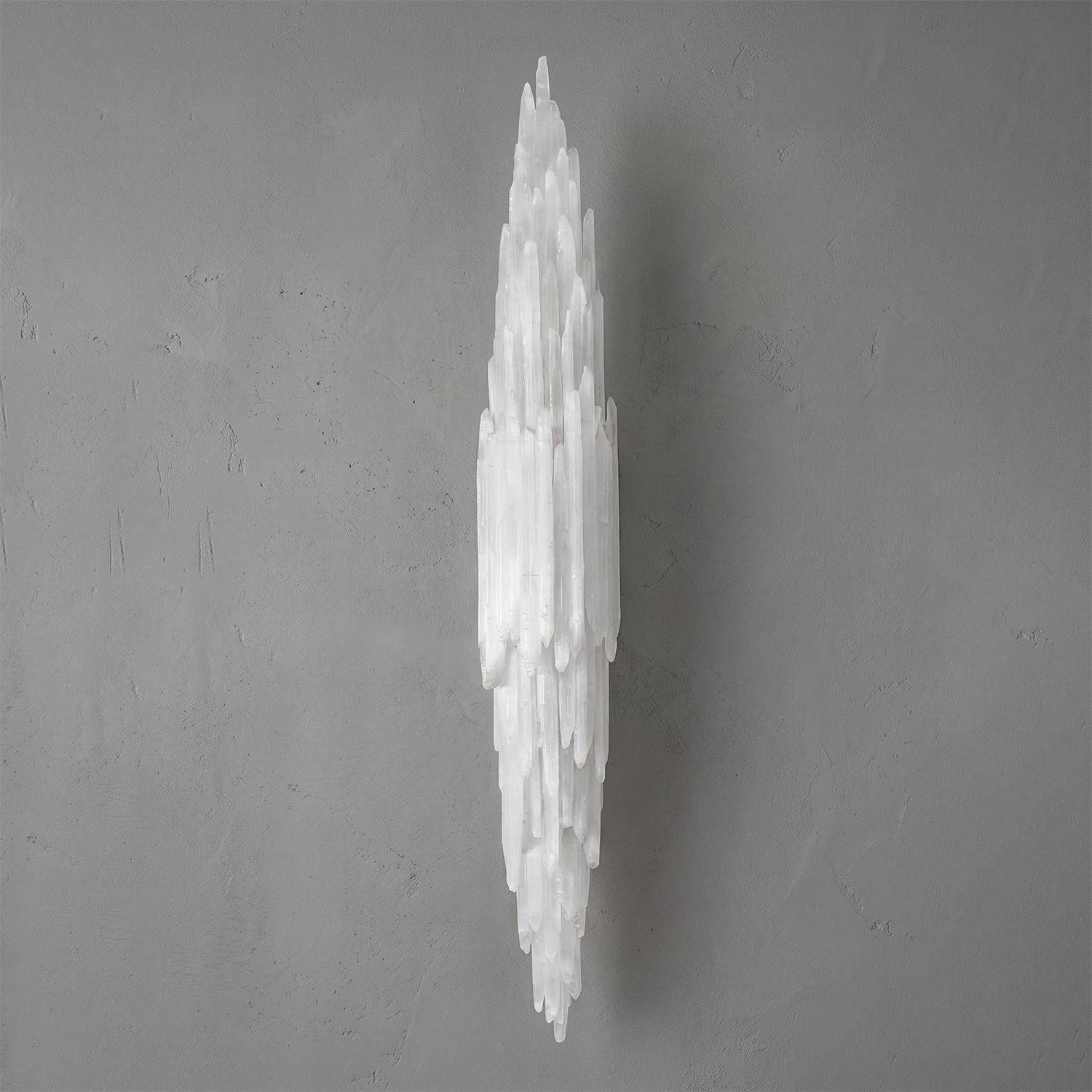Sculptural Textured Selenite Wall Lamp