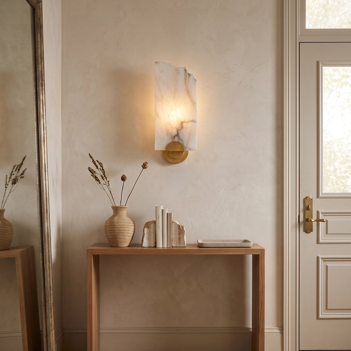 Selvane Alabaster Slab Wall Sconce