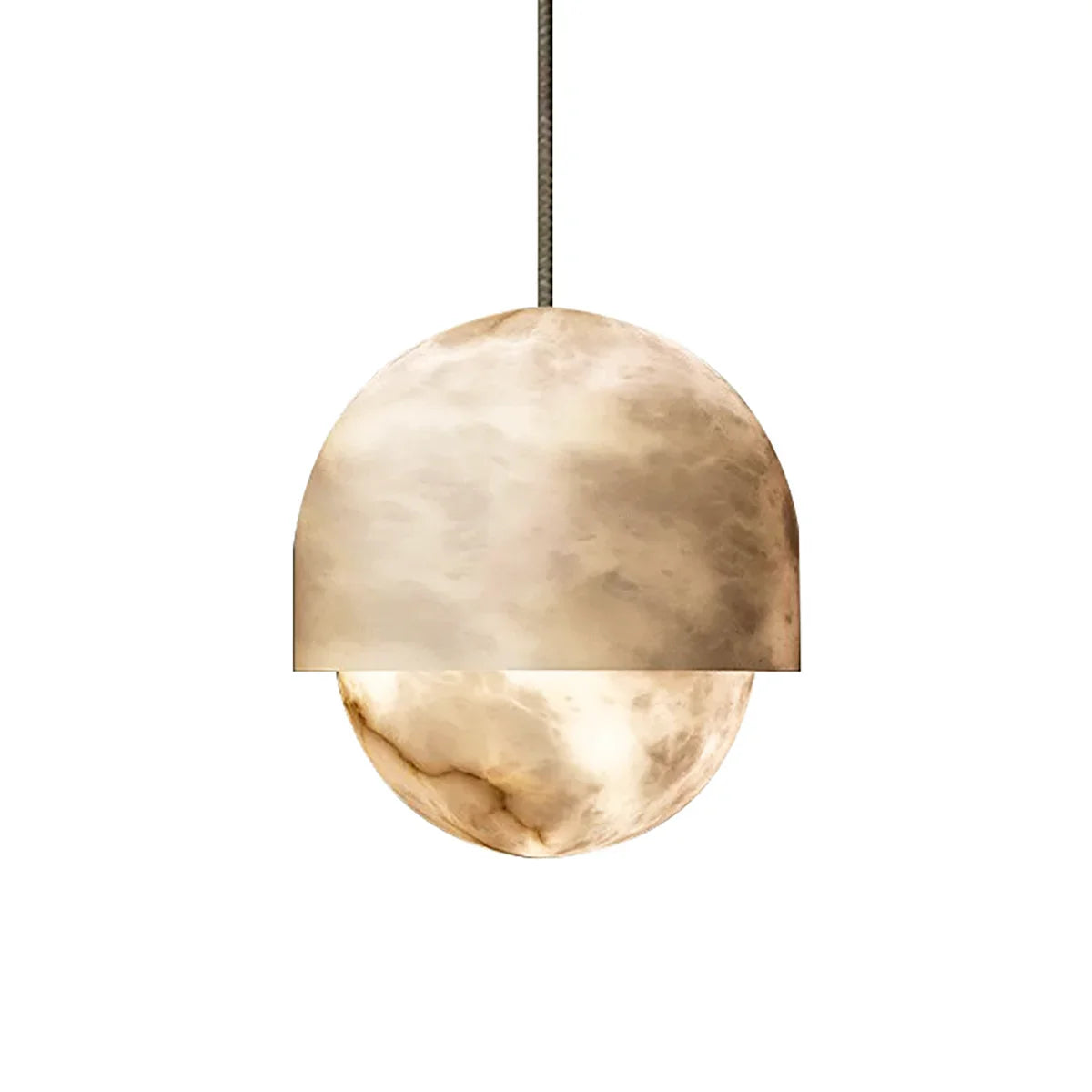 Semicircular Lunar Alabaster Pendant Light