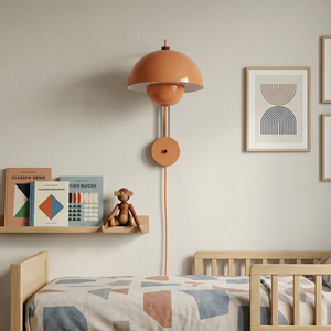 Flower Bud Wall Lamp - Shrimp Pink Kids Bedroom Accent | HoaiLamp