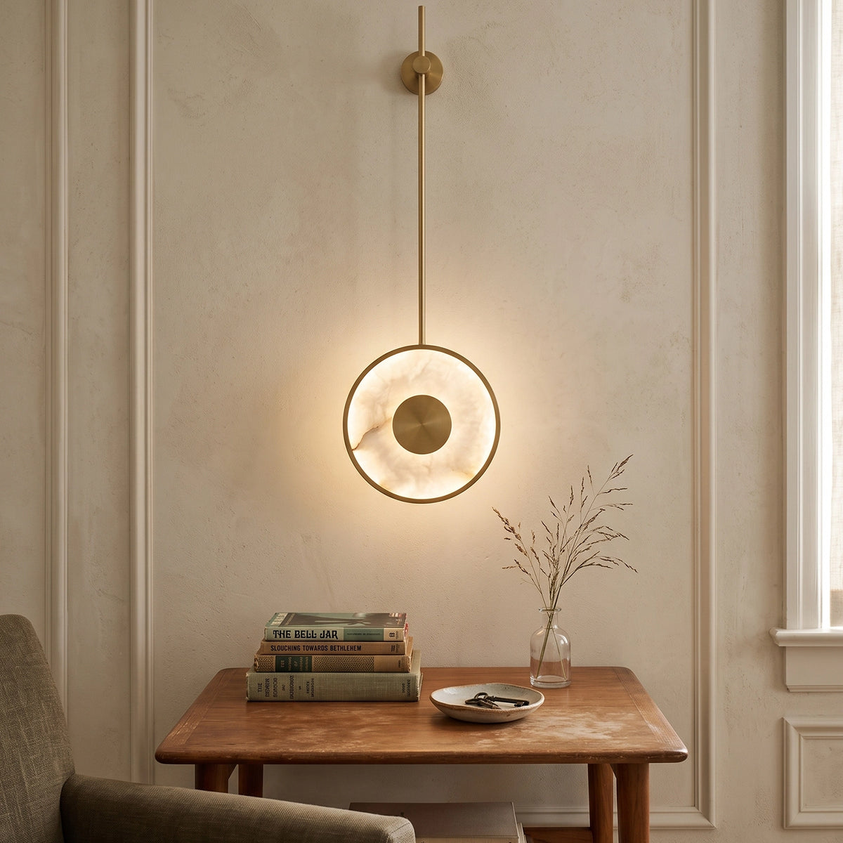 Sondriel Round Alabaster Wall Light