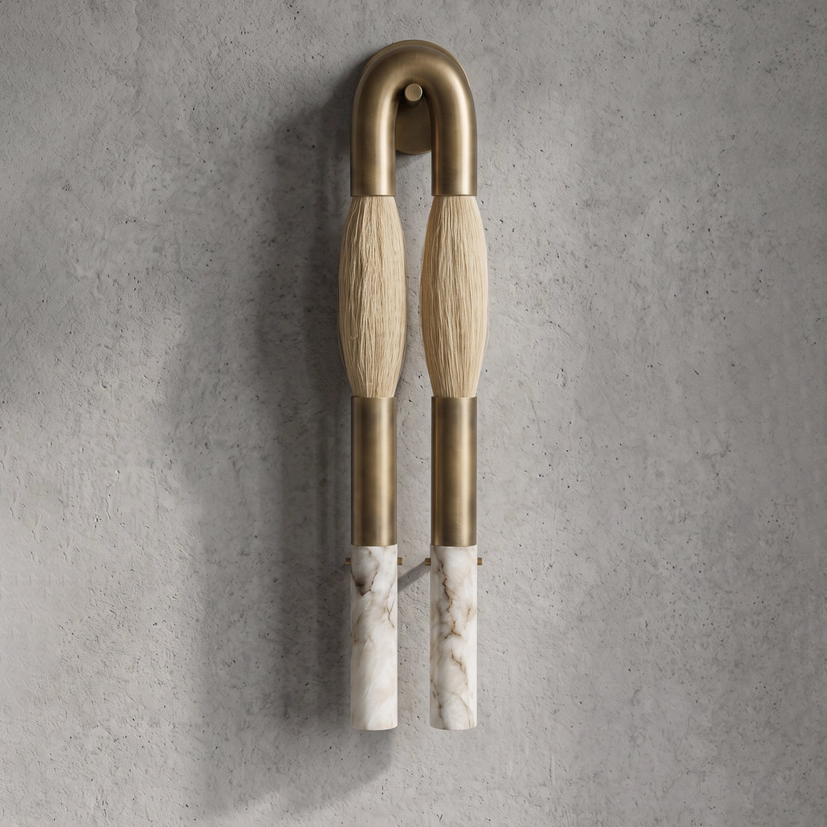 Sorrel Horsehair & Alabaster Wall Sconce