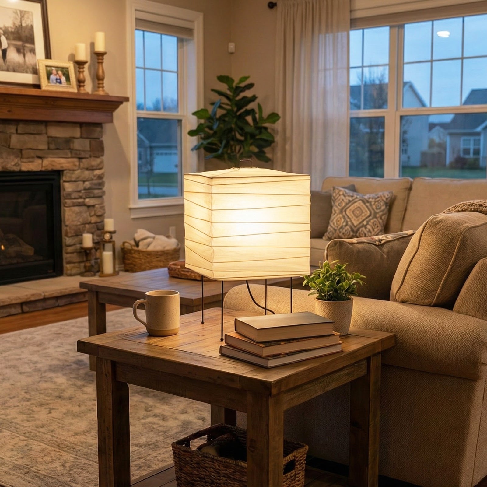 Square 3X Paper Table Lamp