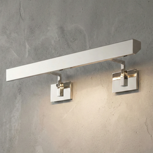 Talbot Soft-Glow Picture Light - Contemporary Satin Nickel Double Bracket Glow | HoaiLamp