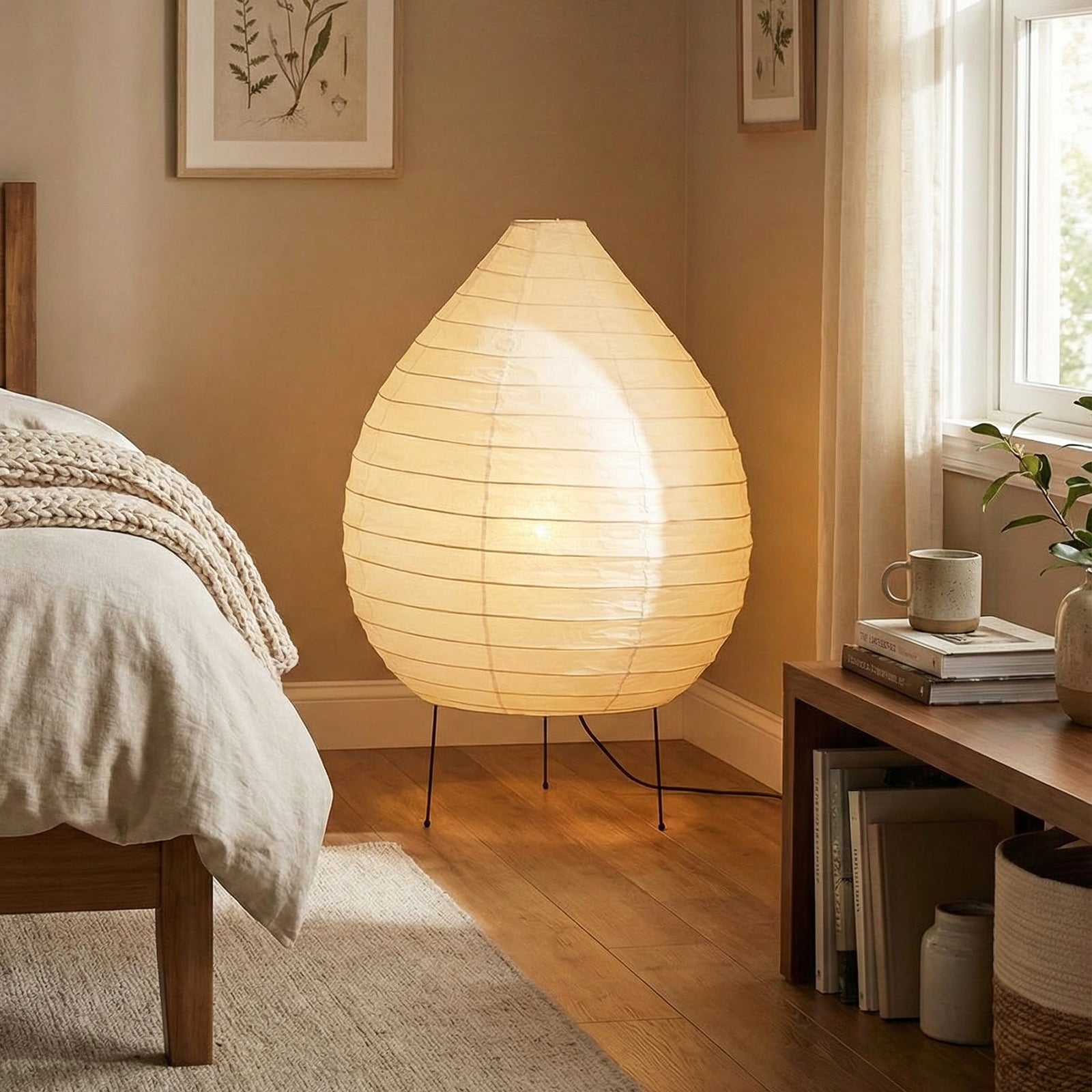 Teardrop Shaped 23N Paper Floor Lamp
