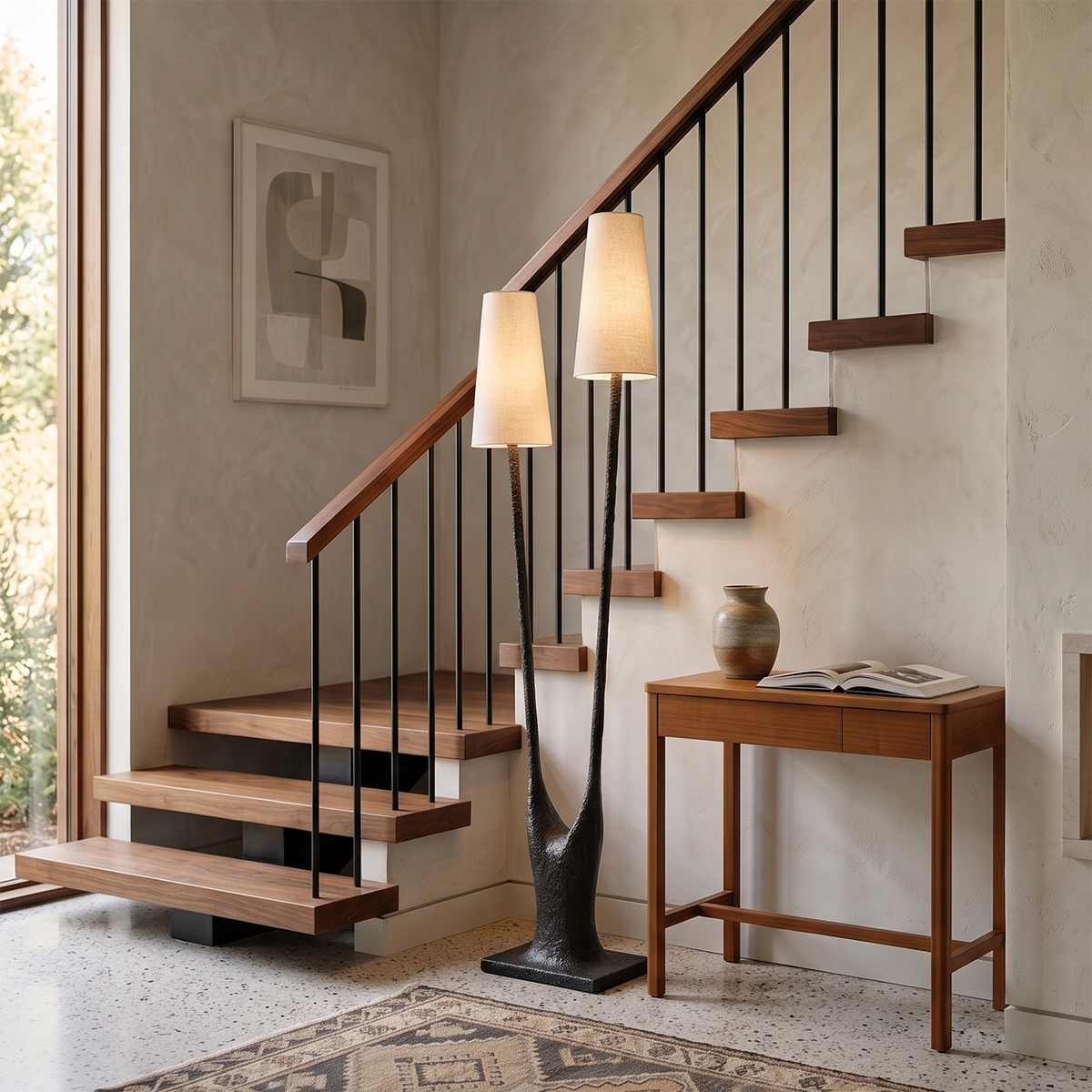 Torvald Twin-Stem Brass Floor Lamp | Hoailamp