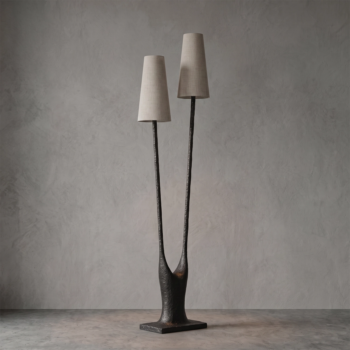 Torvald Twin-Stem Brass Floor Lamp - view 2 | Hoailamp