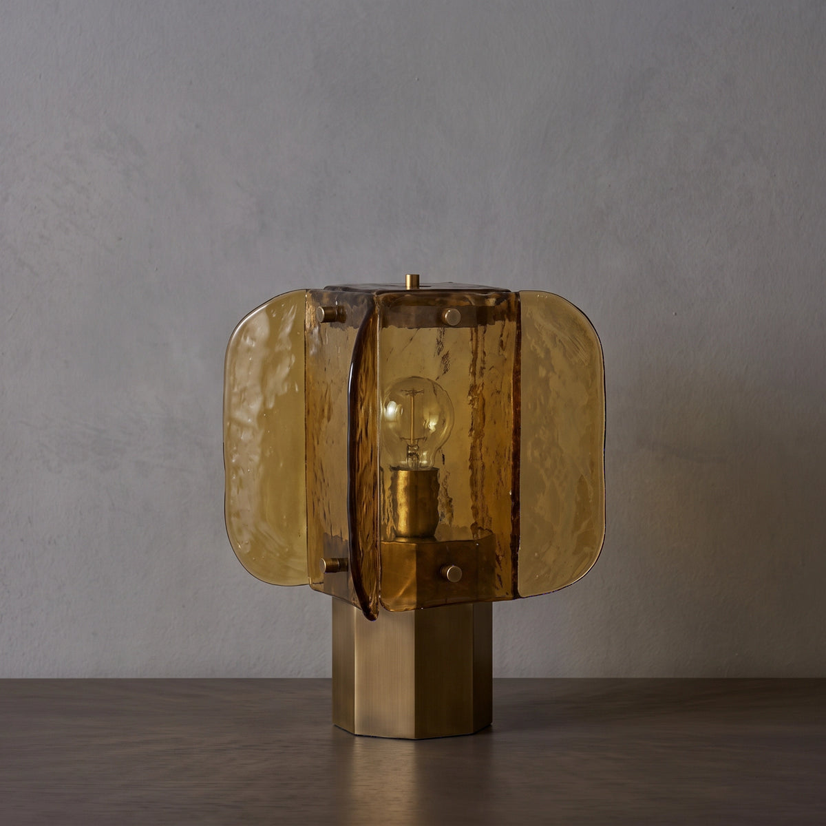 Tramonto Amber Glass Table Lamp