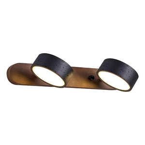 Travertine Duo Wood Wall Light - Dark Walnut Black 2 Light Studio Closeup | HoaiLamp