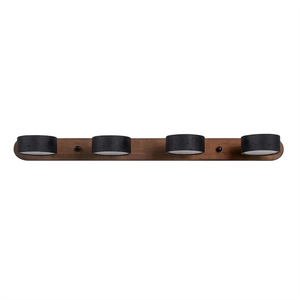 Travertine Duo Wood Wall Light - Dark Walnut Black 4 Light White Background | HoaiLamp