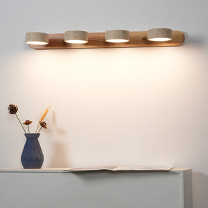 Travertine Duo Wood Wall Light - Light Oak Travertine 4 Light Cream Studio Credenza | HoaiLamp