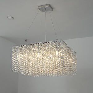 Veylin Square Crystal Cascade Chandelier - view 15 | Hoailamp