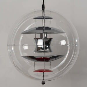 VP Globe Pendant Lamp - Chrome Finish Close-Up Standalone Frontal View | HoaiLamp