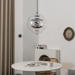 VP Globe Pendant Lamp - Cozy Cream Eatery Fireplace Mantel Residential Lifestyle | HoaiLamp