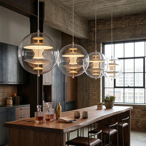 VP Globe Pendant Lamp - Linear 3 Light Kitchen Island Industrial Bar Counter | HoaiLamp