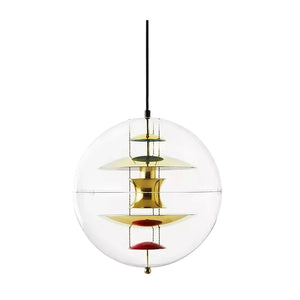 VP Globe Pendant Lamp - Polished Gold Red & Blue Accents Off-State SKU | HoaiLamp