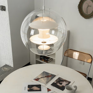 VP Globe Pendant Lamp - Scandi Dining Area Rattan Chair Round Table Top View | HoaiLamp
