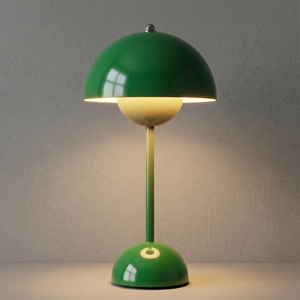 vp3 Table Lamp - High-Gloss Botanical Forest Green Textured Plaster Studio | HoaiLamp