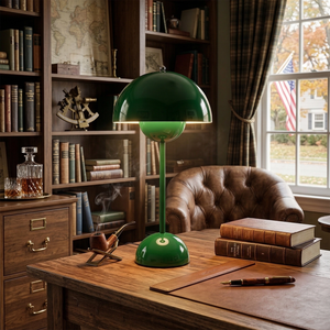 vp3 Table Lamp - Vintage Forest Green Mid-Century Executive Desk | HoaiLamp