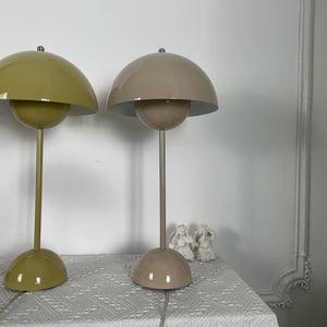 vp3 Table Lamp - Sage Olive Green Taupe Beige Duo Display | HoaiLamp