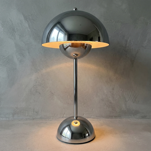 vp3 Table Lamp - Mirror Finished Chrome Silver Futuristic Glossy Showcase | HoaiLamp