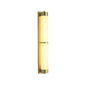VUUE Cylindra Alabaster Brass Wall Light - Studio White Background Brushed Brass | HoaiLamp