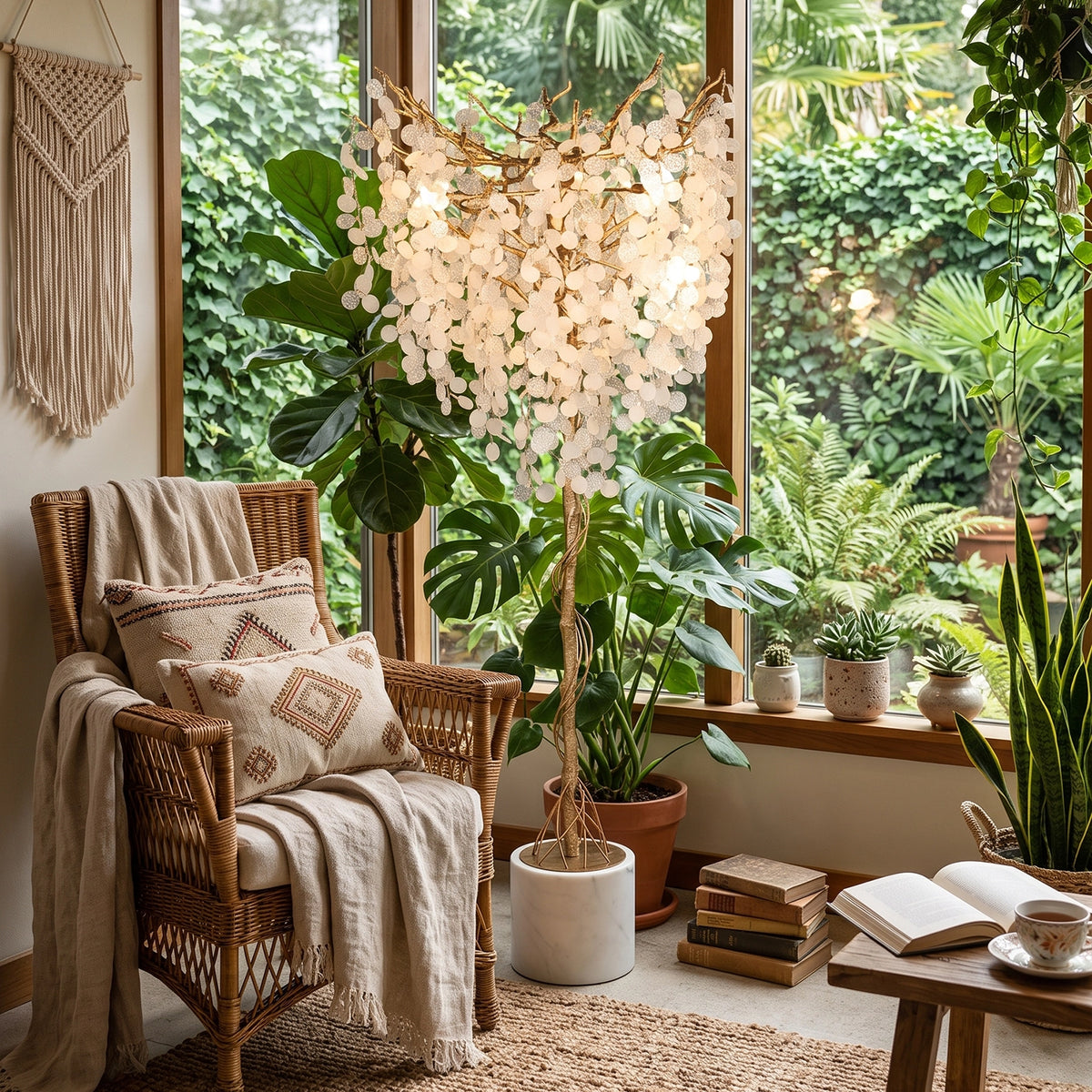 Wisteria Glass Leaf Branch Floor Lamp