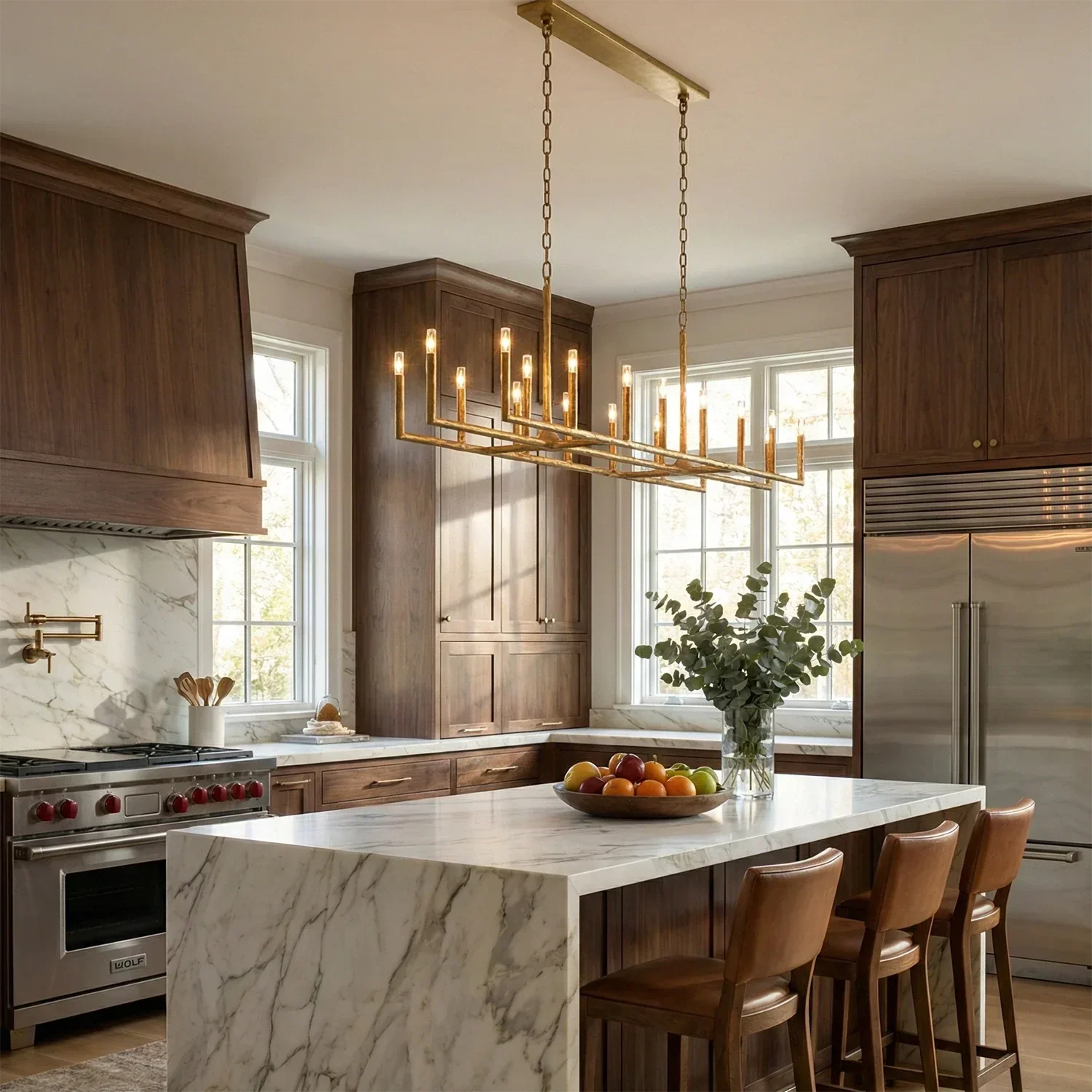 Hammered Brass Chandeliers