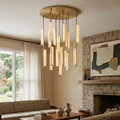 Waterfall Linear Alabaster Cascade Chandelier