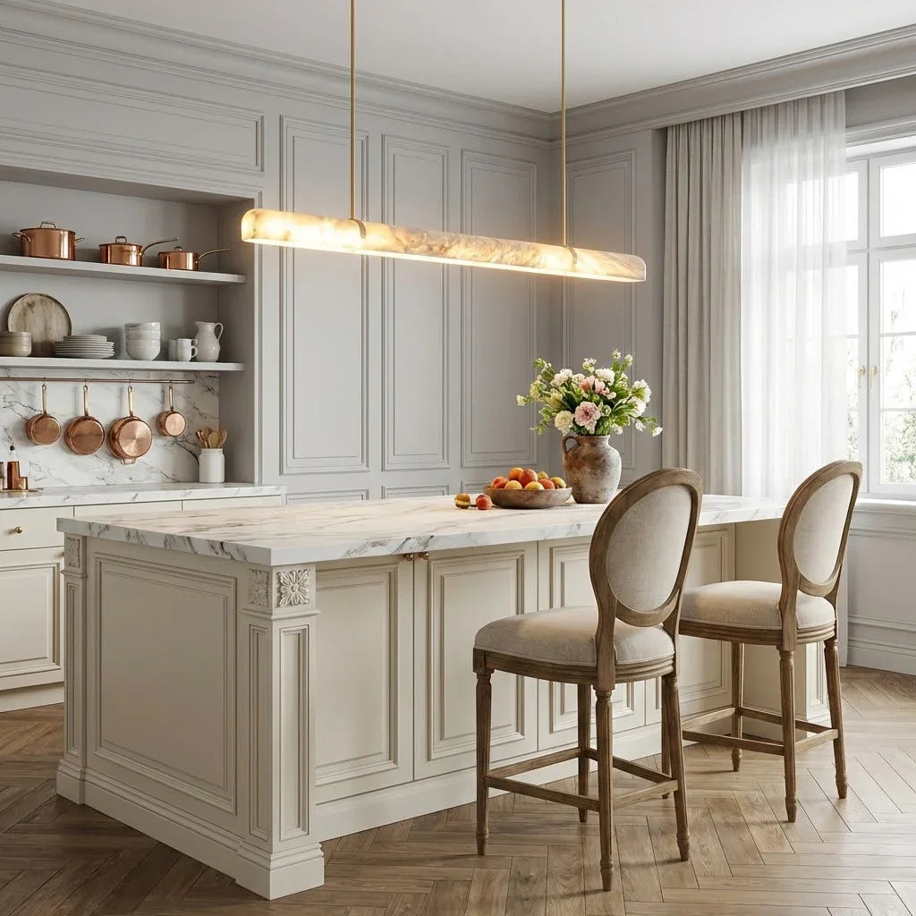 Alabaster Linear Tube Chandelier