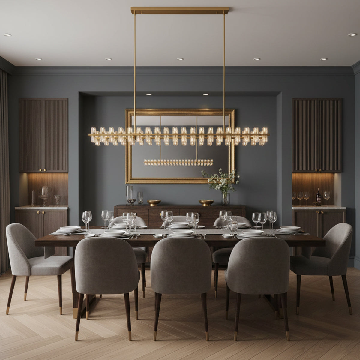 Brach Crystal Rectangular Chandelier