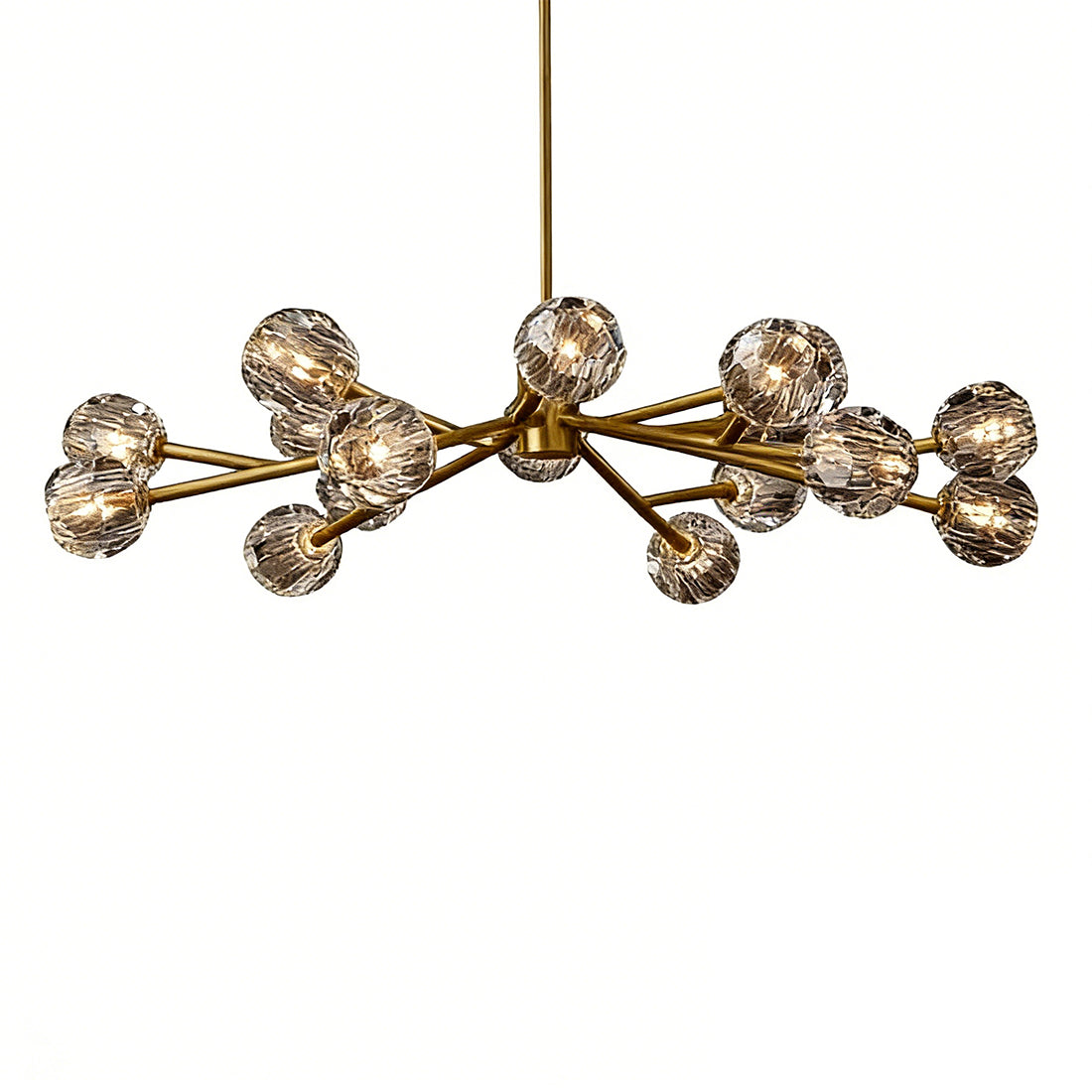 Hand-Cut Crystal Orb Branching Chandelier
