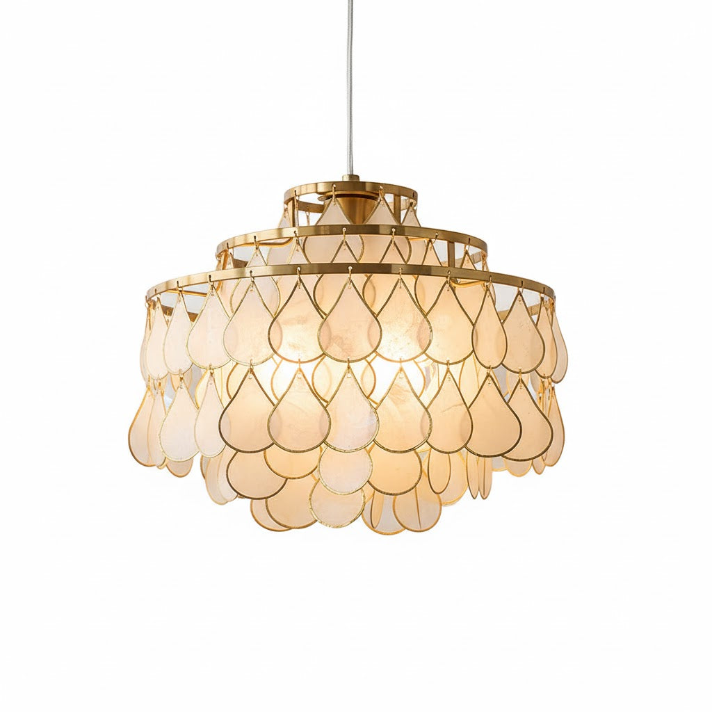 Teardrops Capiz Chandelier