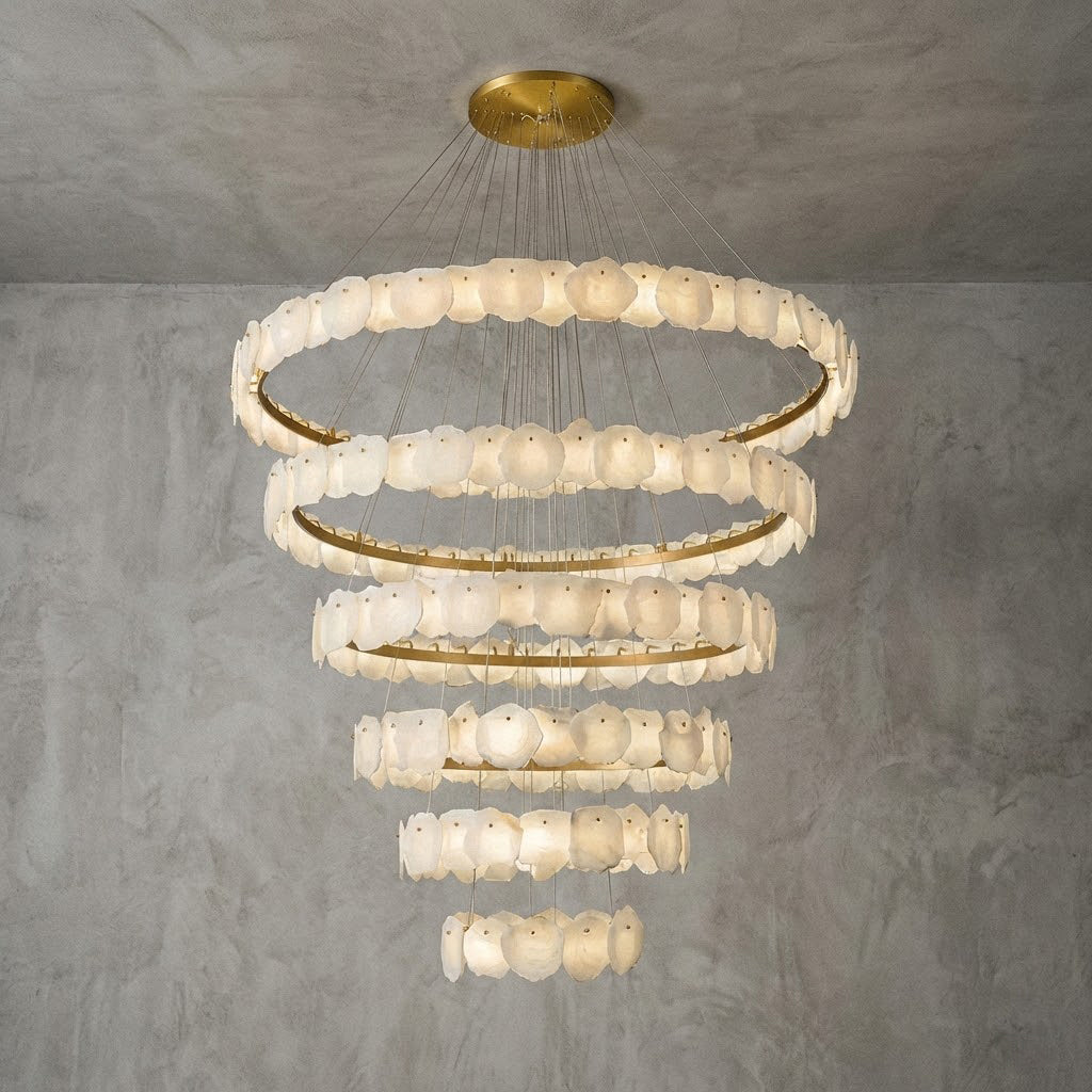 Tiered Alabaster Chandelier