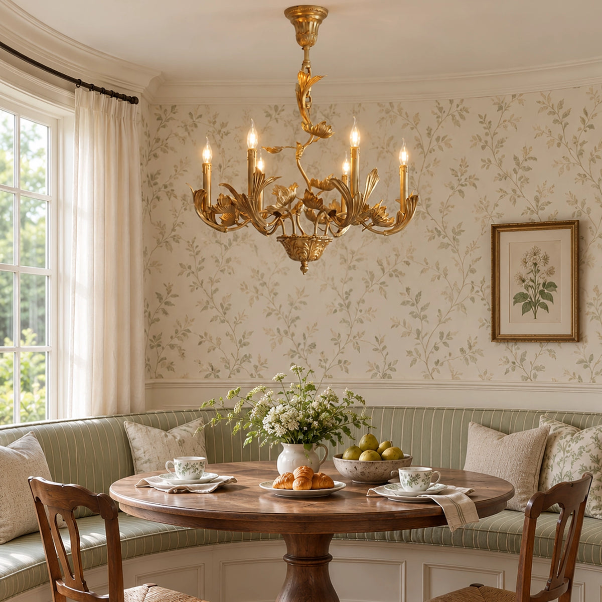 Acanto Solid Brass Leaf Chandelier
