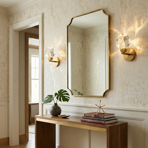Faceted Crystal Masonry Wall Sconce - Elegant Foyer Statement | HoaiLamp