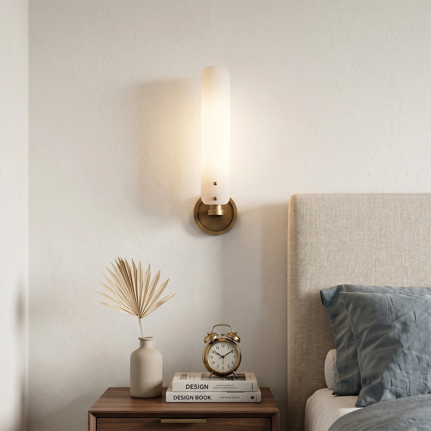 Afroalia Luxury Modern Art Deco Wall Sconce - Elegant Brass & Fluted Glass Duo | HoaiLamp