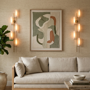 Afroalia Luxury Modern Art Deco Wall Sconce - Living Room Sconce with Fluted Glass | HoaiLamp