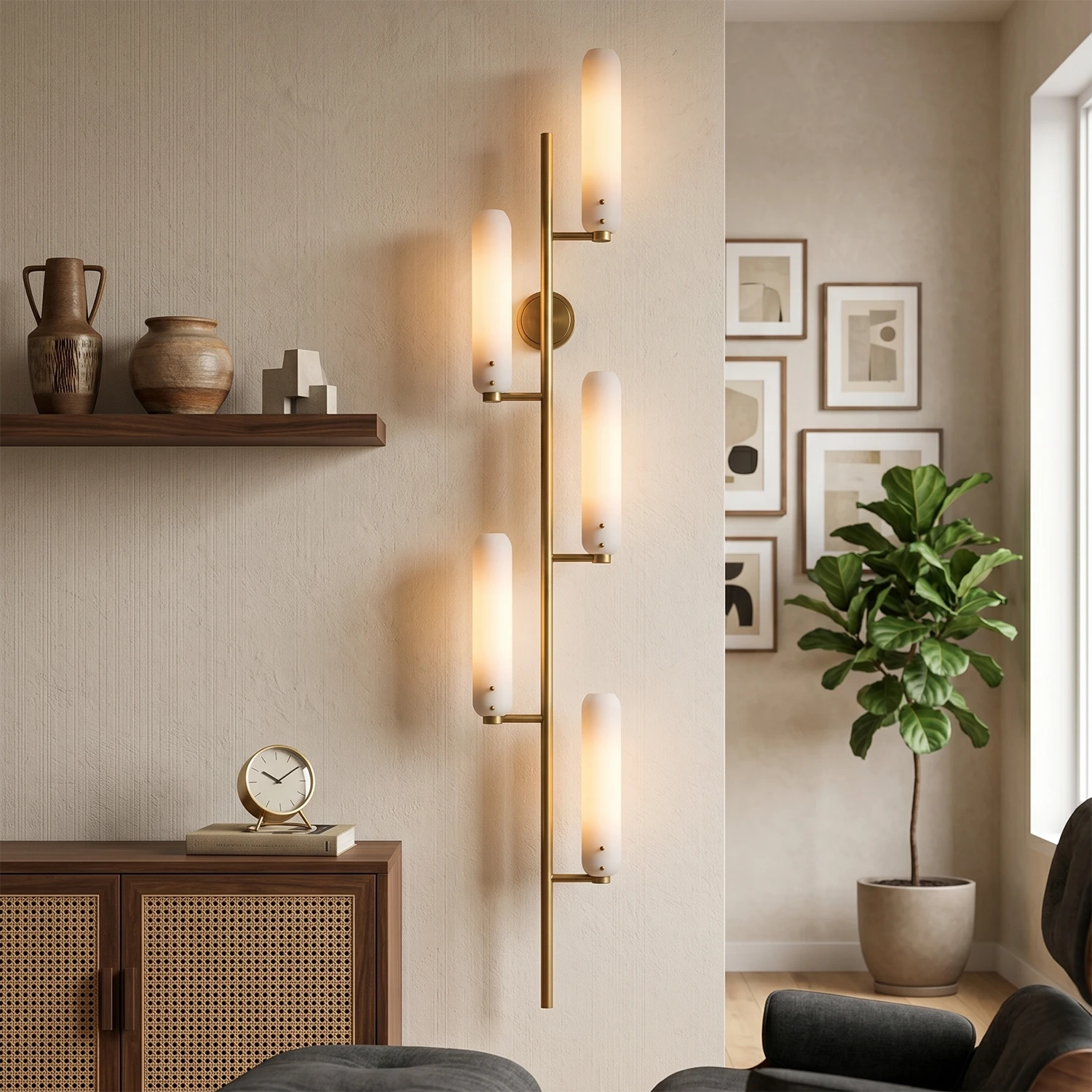 Afroalia Luxury Modern Art Deco Wall Sconce - Multi-Tiered Cascading Design | HoaiLamp