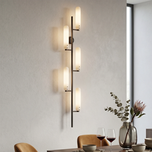 Afroalia Luxury Modern Art Deco Wall Sconce - Tall Linear Feature Wall Sconce | HoaiLamp