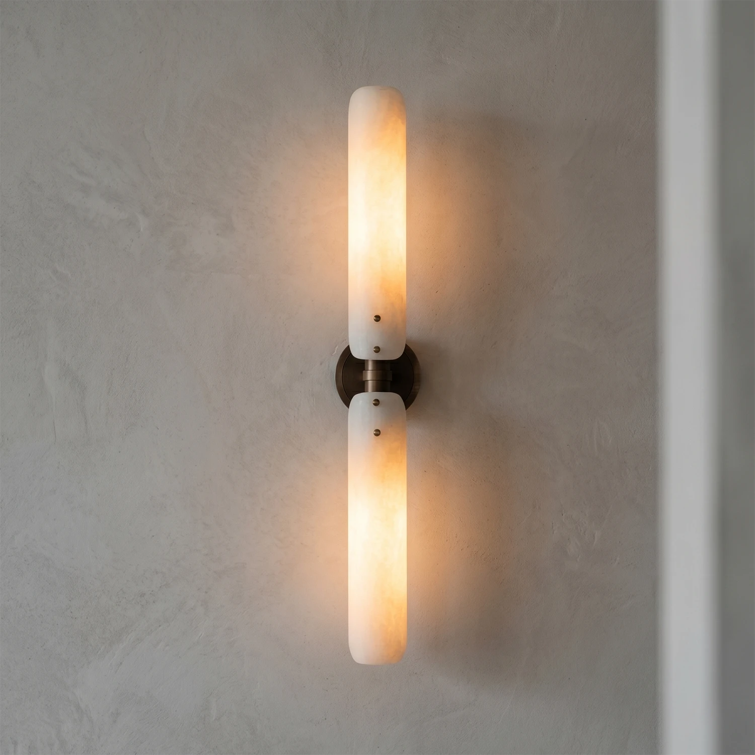 Afroalia Luxury Modern Art Deco Wall Sconce - Vertical Gold Finish Vanity Feature | HoaiLamp
