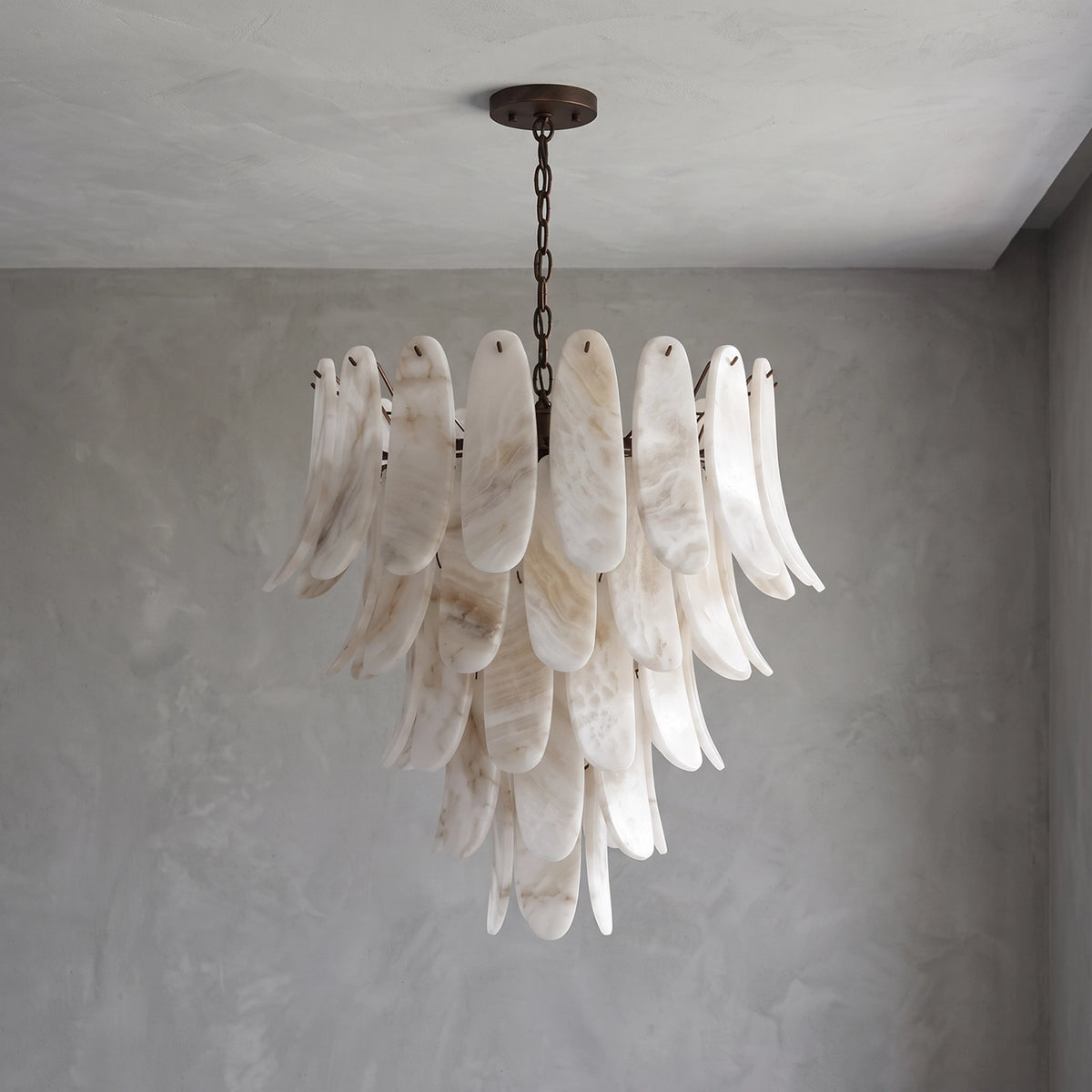 Ala Tiered Alabaster Chandelier