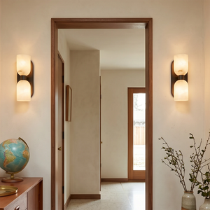 Alabaster Aurinde Wall Lamp - Elegant Hallway Entryway Symmetry | HoaiLamp