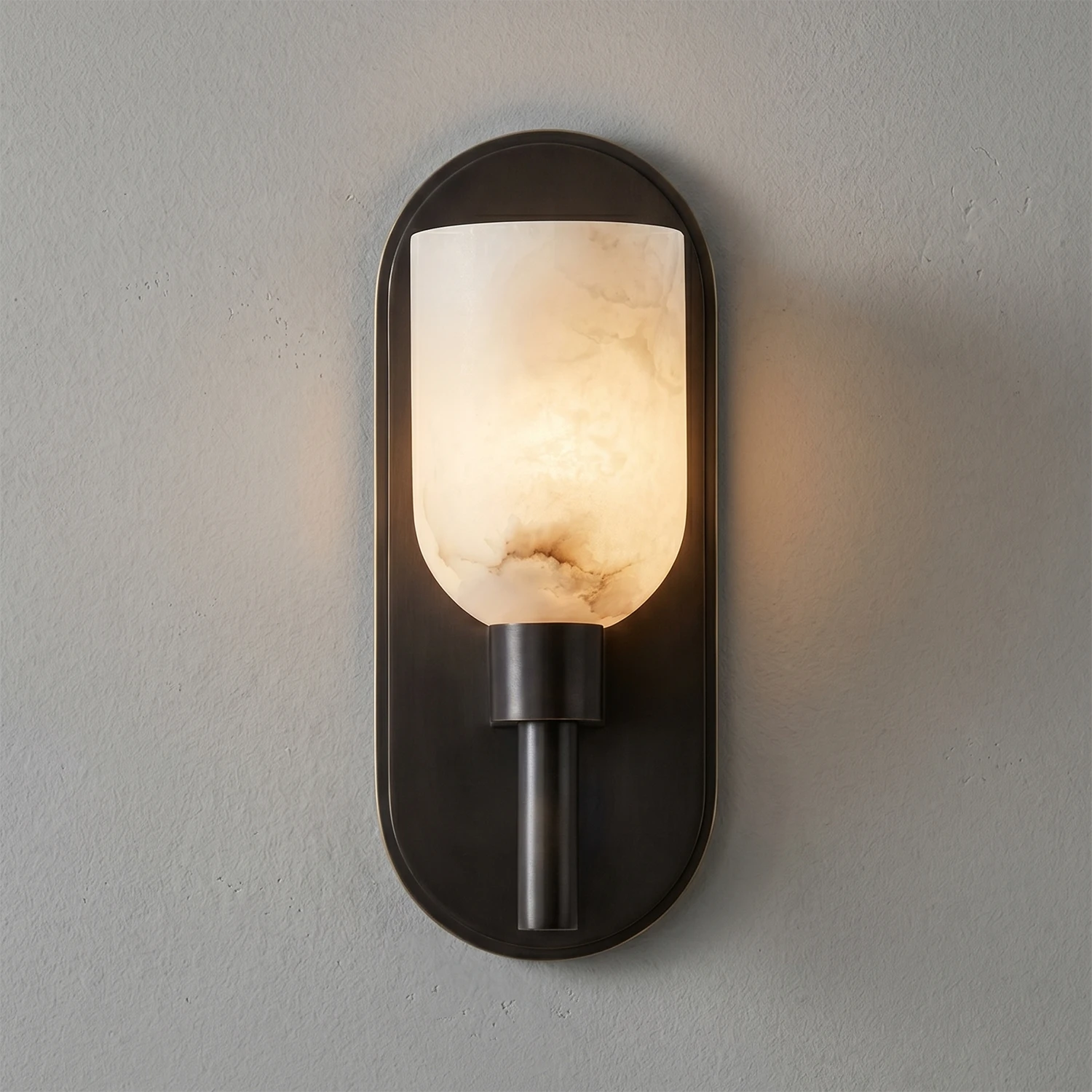 Alabaster Aurinde Wall Lamp - Matte Black Minimalist Profile | HoaiLamp