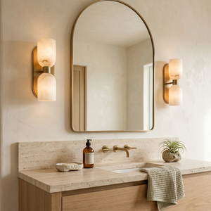 Alabaster Aurinde Wall Lamp - Luxury Bathroom Vanity Mirror Sconce | HoaiLamp